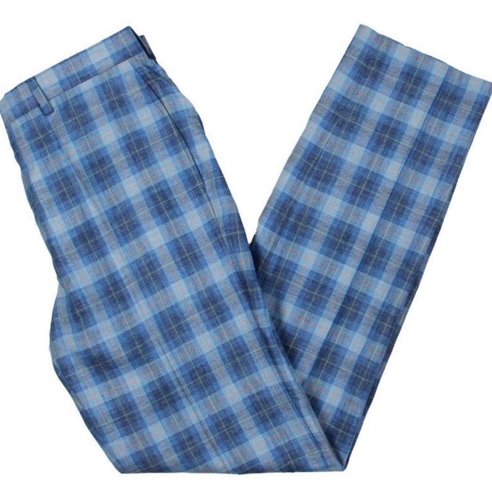 Ralph Lauren Black Label Blue Plaid Dress Pants